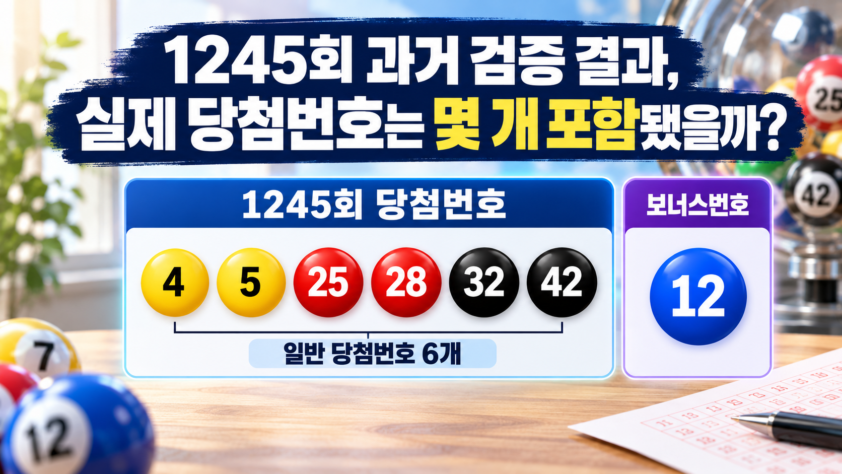 1245회 과거 검증 결과, 실제 당첨번호는 몇 개 포함됐을까?