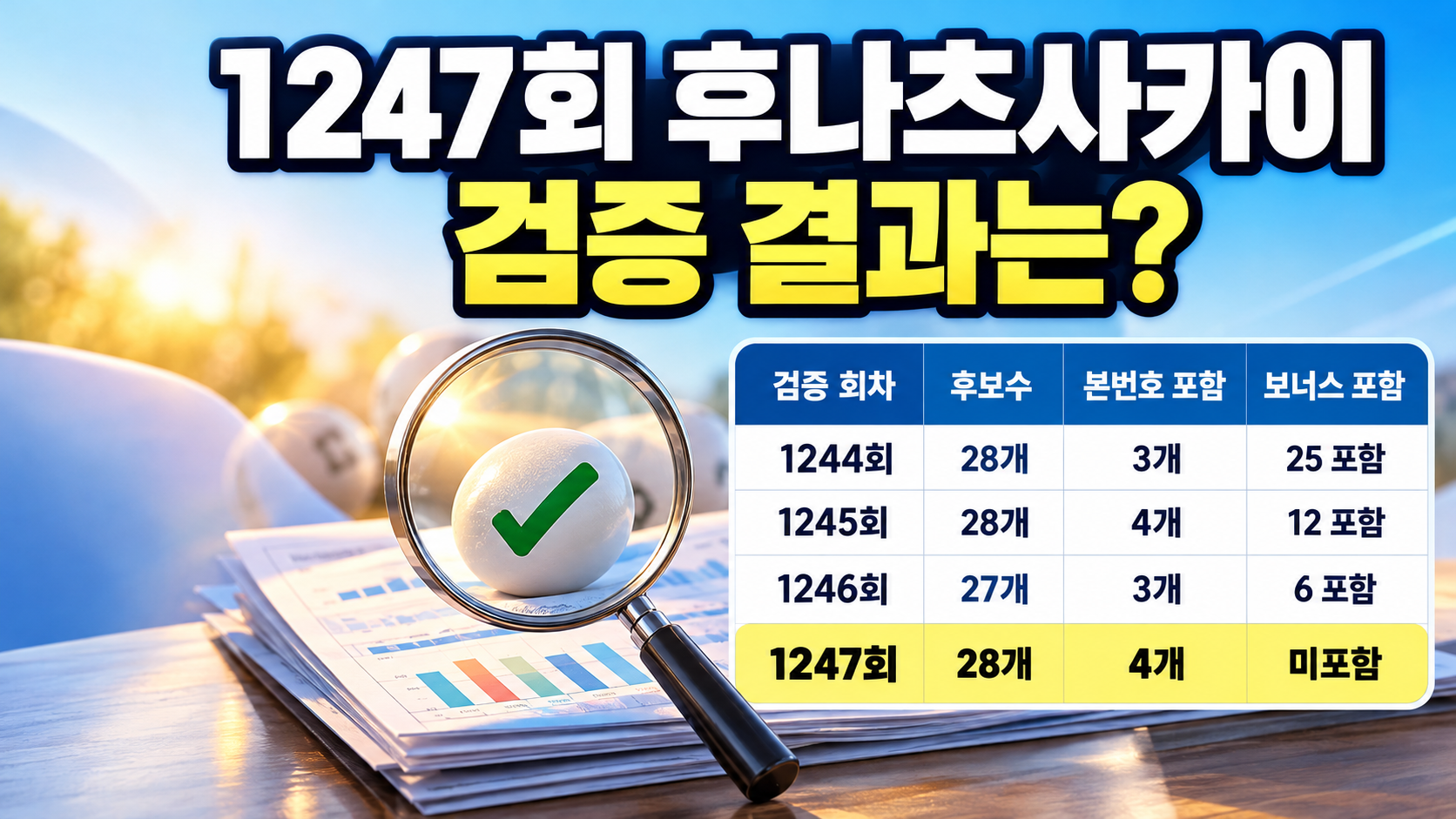 1247회 후나츠사카이 검증 결과는?