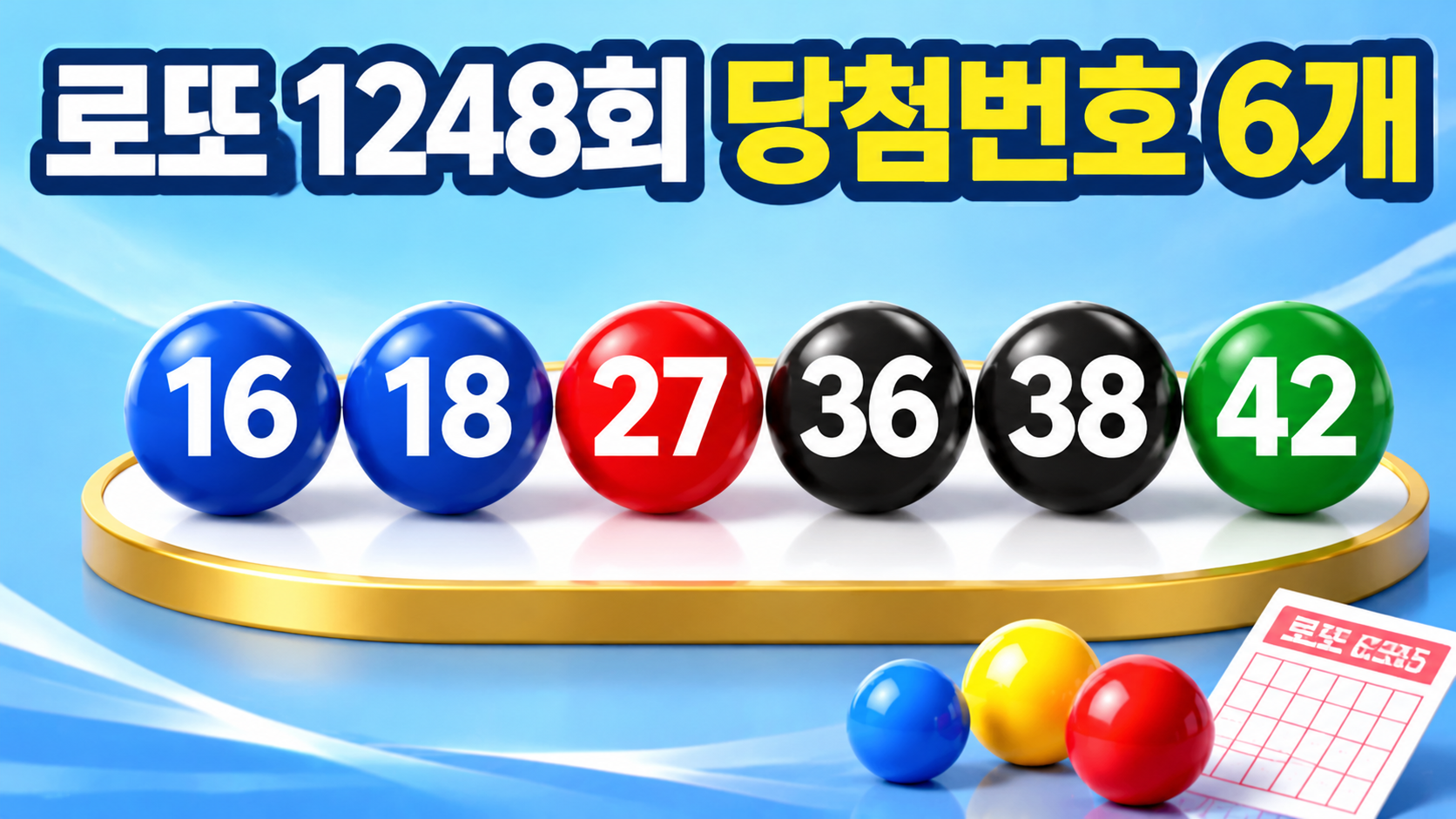 로또 1248회 당첨번호 6개