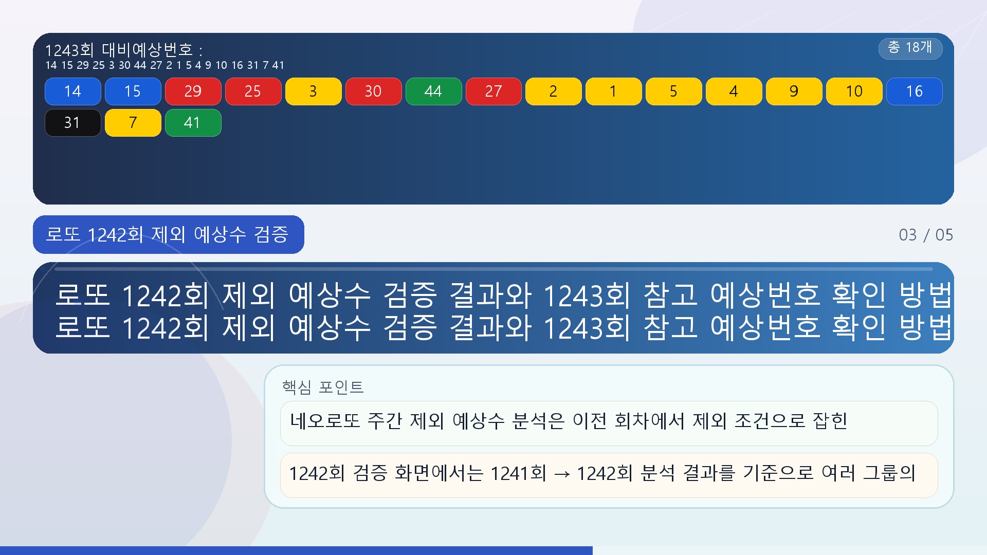 로또 1242회 제외 예상수 검증 결과와 1243회 참고 예상번호 확인 방법# 로또 1242회 제외 예상수 검증 결과와 1243회 참고 예상번호 확인 방법 - 로또 1242회 제외 예상수 검증 결과는 어떻게 확인할 수 있을까? 핵심 내용을 정리한 정보형 이미지