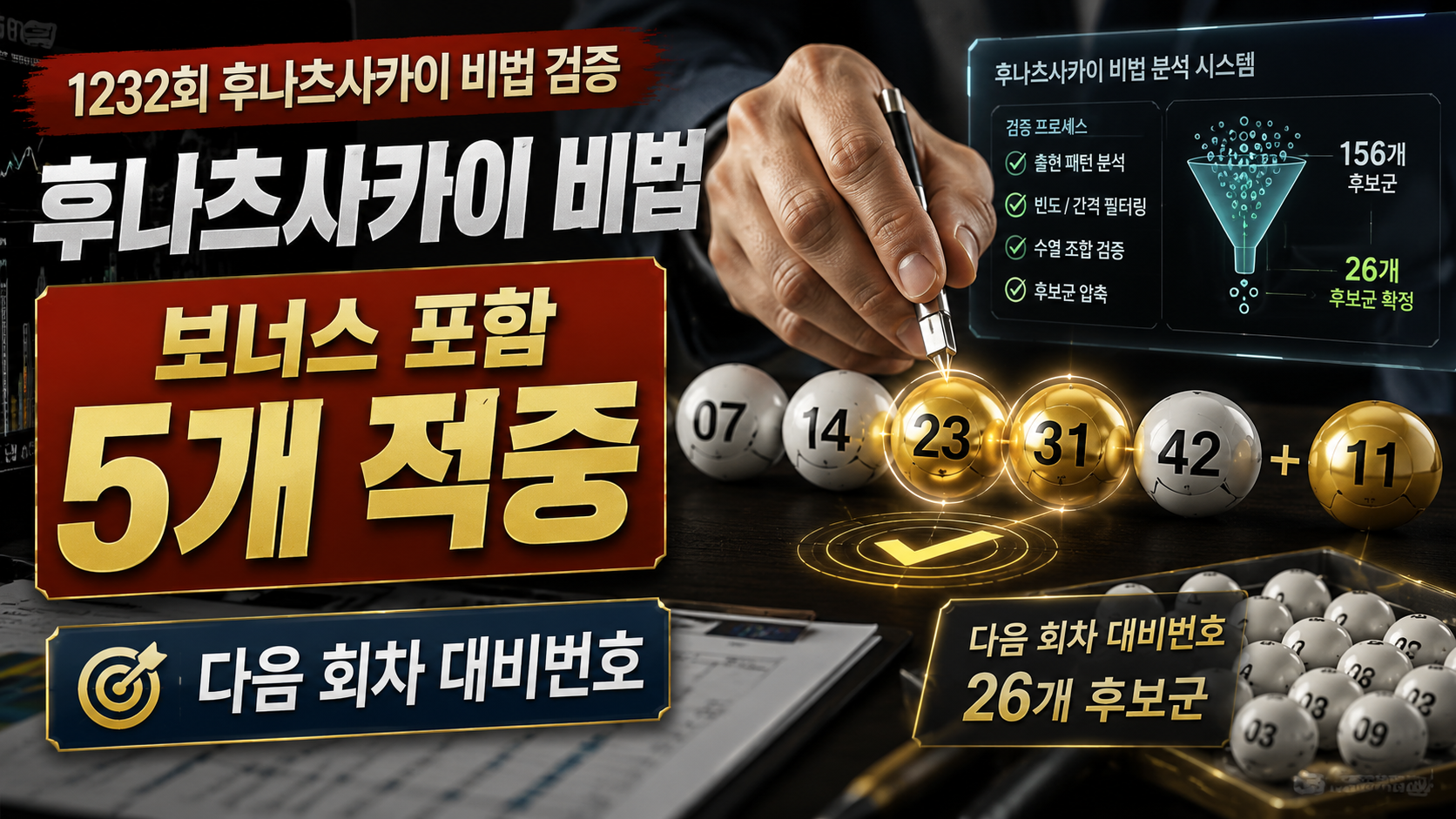 후나츠사카이 비법 분석 검증 결과와 대비회차 번호